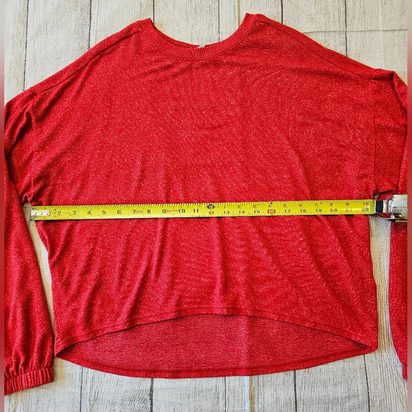 Z by Zella Women's •Size Large• Red Lounge Athleisure Drop Shoulder Space Dye - Picture 9 of 9